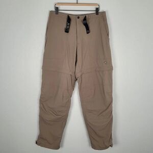 Mountain Hardwear Convertible Pants Nylon Outdoor Hiking Tan Light Brown Size L